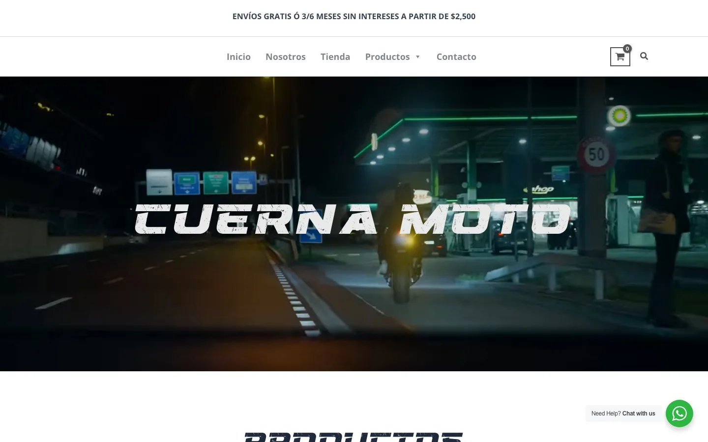 Tienda en línea Cuerna Moto — e-commerce de equipamiento para motociclistas en Cuernavaca